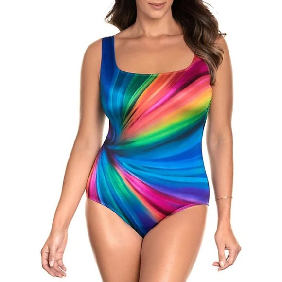 NWT Longitude Twisted Ways Multicolor One Piece Swimsuit - Picture 1 of 5